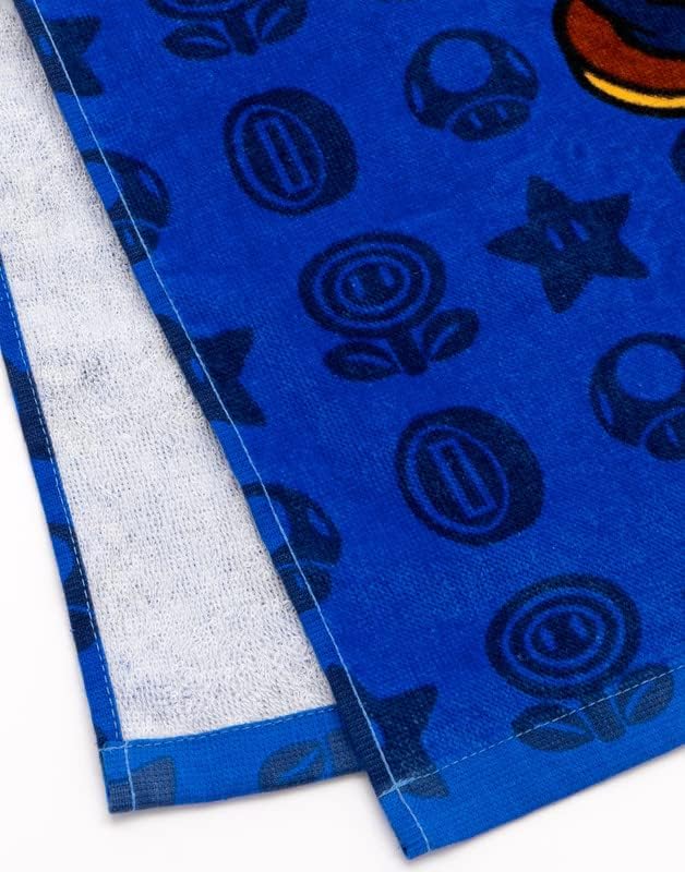 Miniatura 8 de Super Mario Toalla Poncho para niños  Toalla de baño de personajes de juegos para niños Mario Brothers  Luigi & Mario Star Blue Changing Robe
