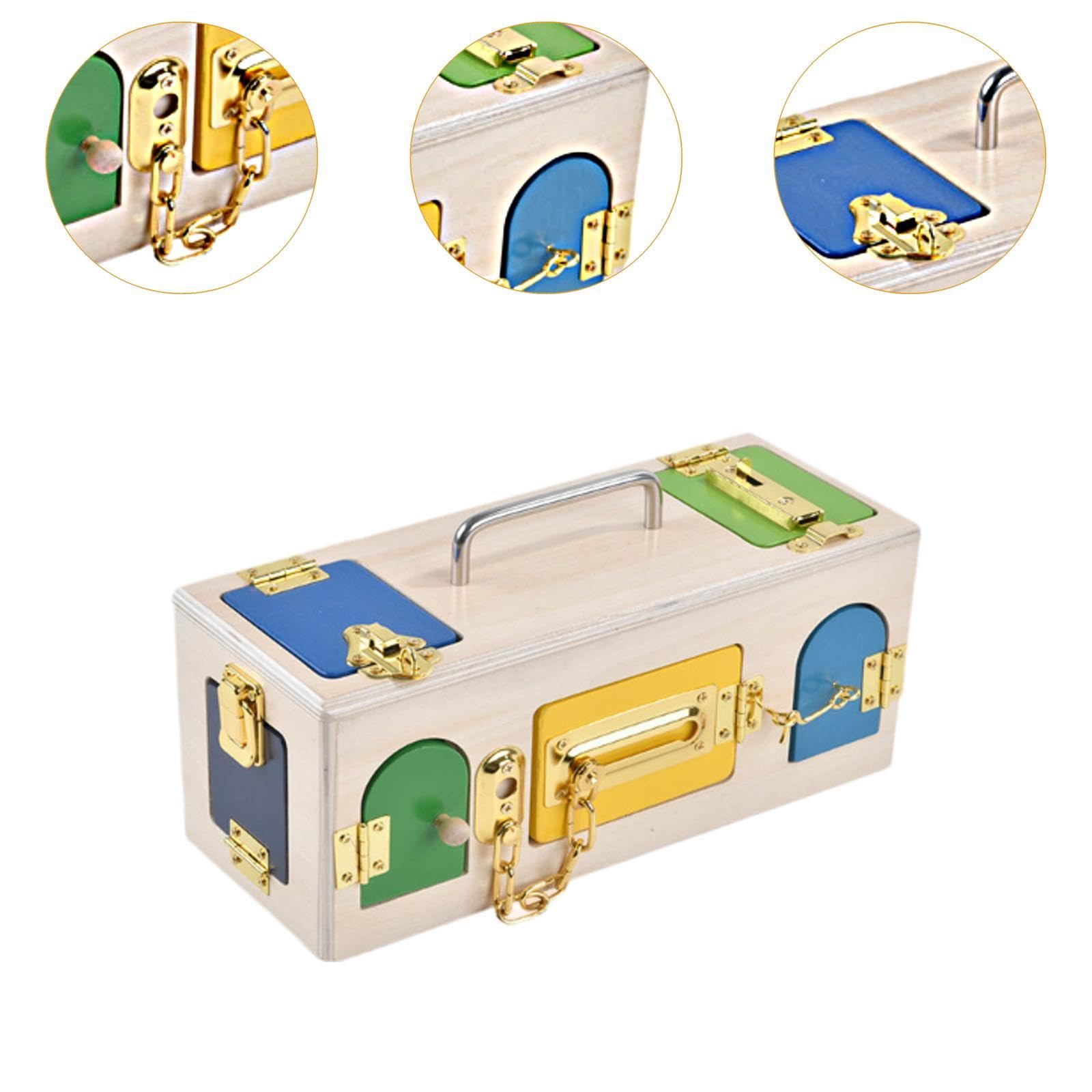 Caja de Madera con, Juguete Educativo, Juguete para Desarrollar La Motricidad Fina, Y La Exploración. Adecuado para Niños.