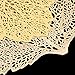 Homcomoda Placemats for Dinning Table Set of 6 Heat Insulation Leaf Washable Place Mats Woven PU Table Mats (Gold)