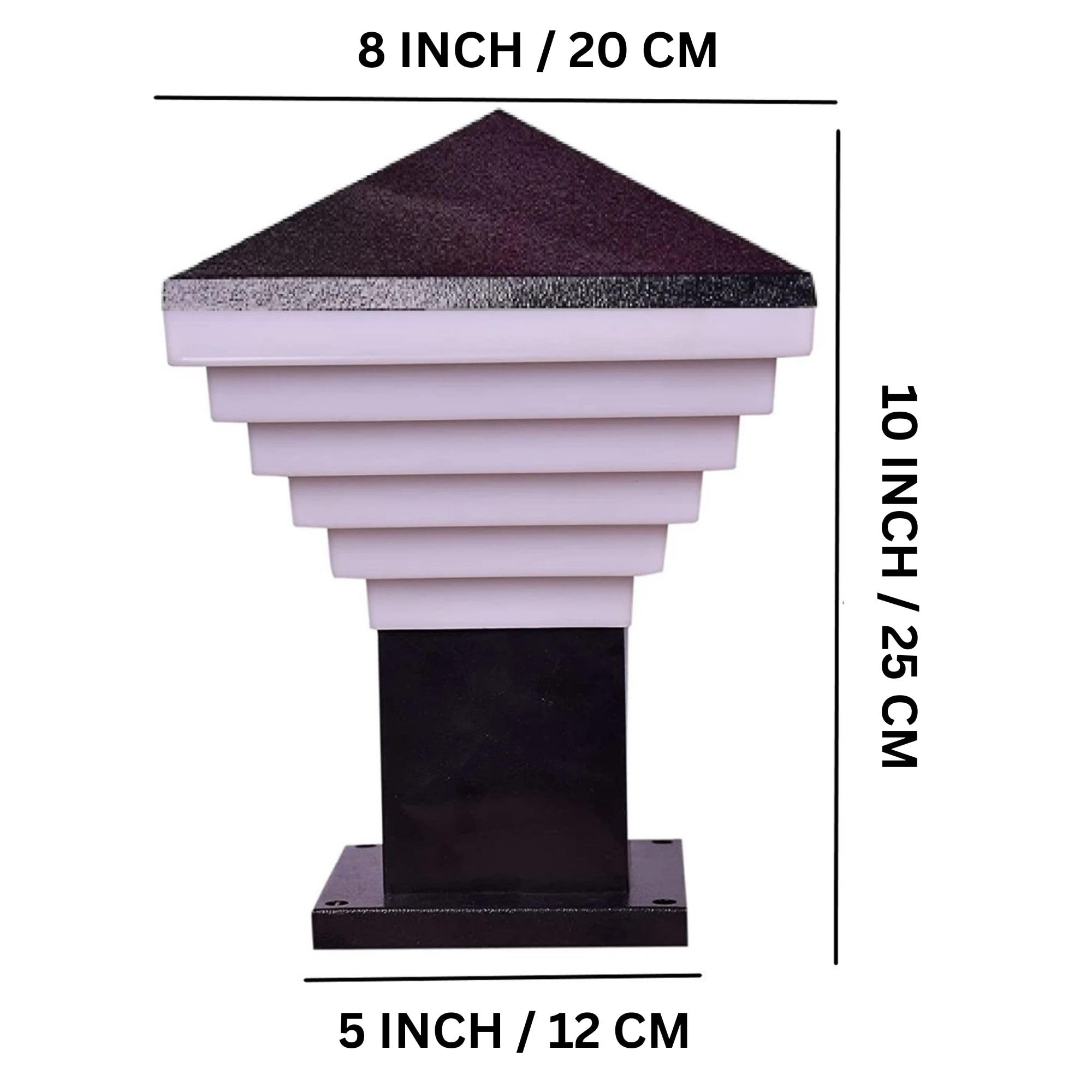 Modern Black Gate Lights - 2 Pack -3