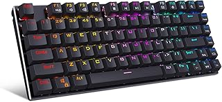 HUO JI E-Yooso Z-88 RGB 60% mecânico teclado para jogos, interruptor marrom, retroiluminação LED, resistente à água, design compacto, 81 teclas anti-fantasma para Mac PC, preto
