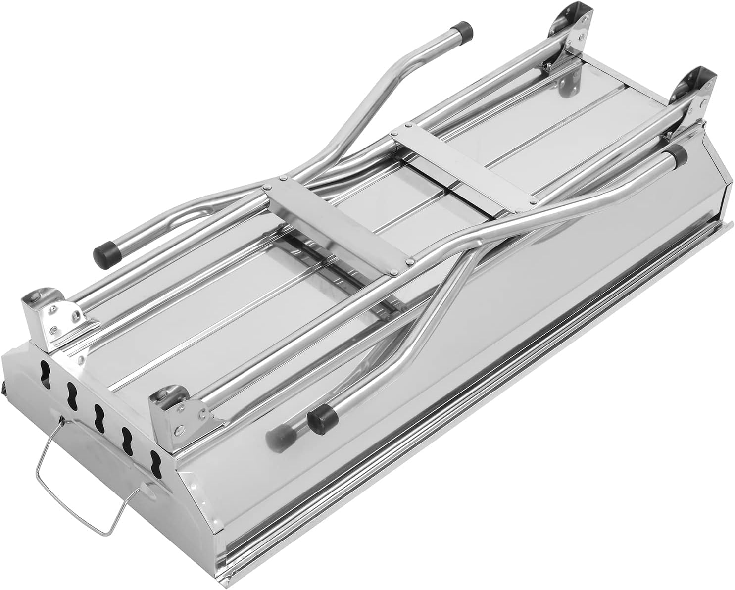 Leadzm - Barbacoa de carbón de leña, acero inoxidable, barbacoa plegable de camping, 70 x 31 x 71 cm, exterior, terraza, camping, barbacoa, uso de 5 a 10 personas (70 x 31 x 71 cm)