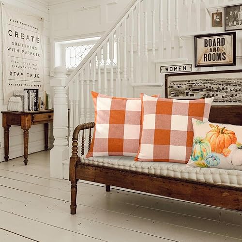 Miniatura 6 de JOJOGOGO Almohadas decorativas de otoño de calabaza de otoño de 12 x 20 pulgadas, 1 paquete, 1 paquete, 18 x 18 pulgadas, fundas de almohada de