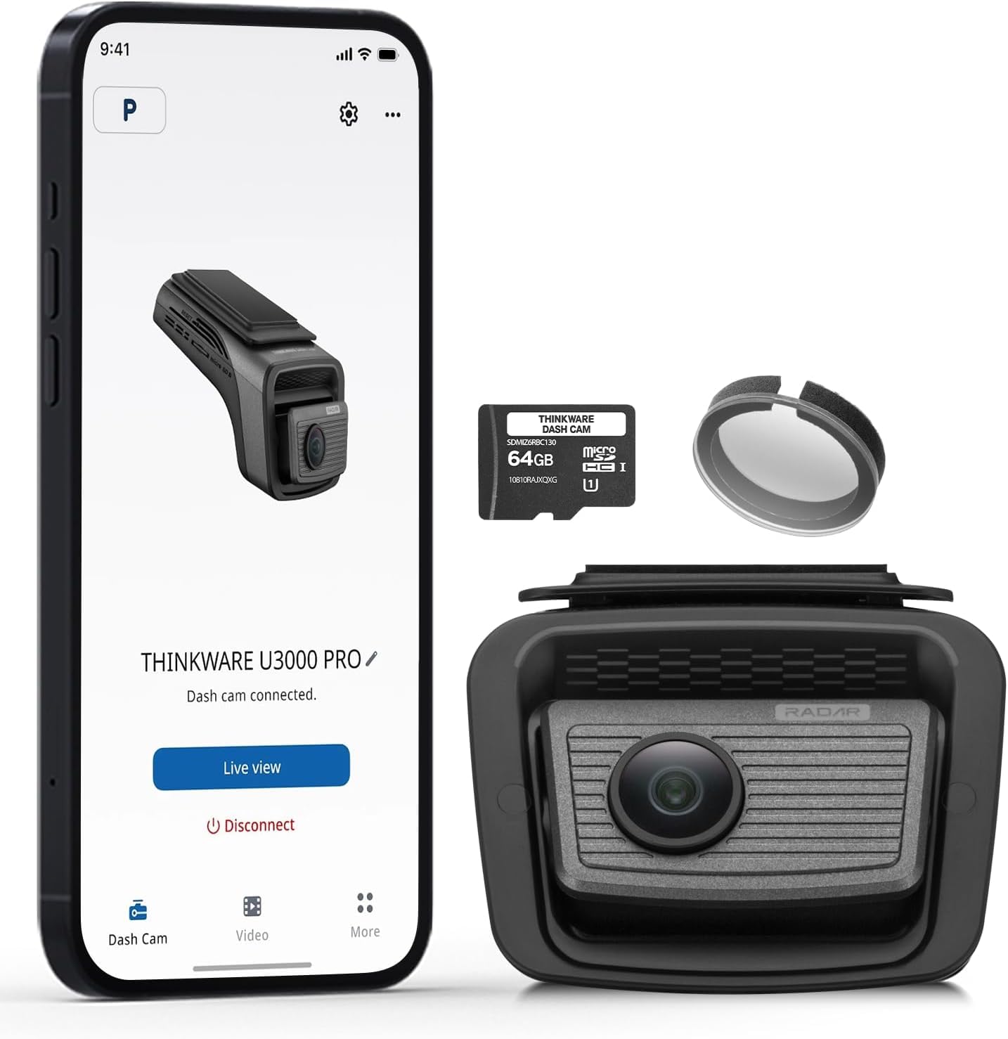 THINKWARE U3000 PRO 4K Front Dash Cam, 64Ghz Built-in Radar