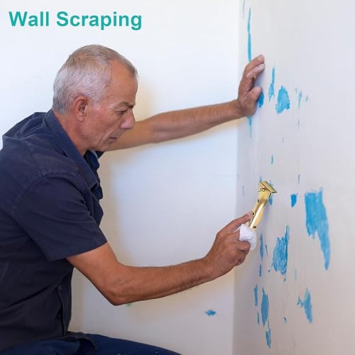 Miniatura 5 de Herramienta raspadora de pintura con 2 cuchillas extra reversibles de doble filo de 2 pulgadas, raspador de carburo de limpieza resistente para