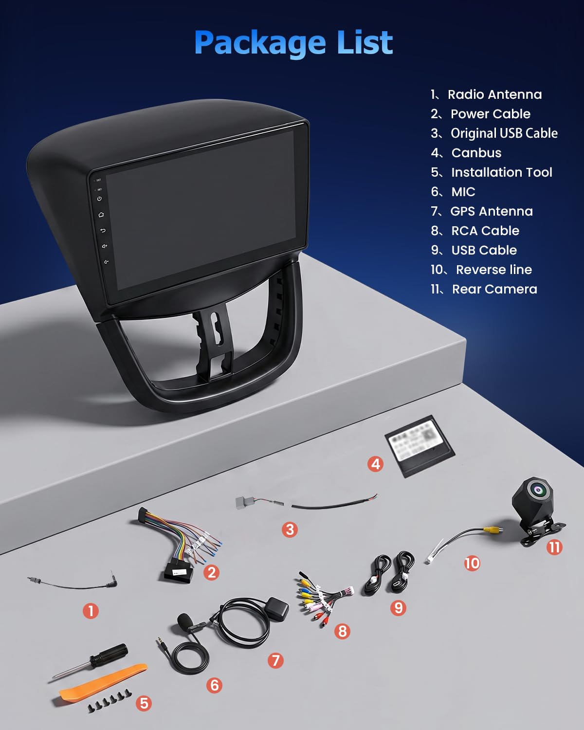 Hikity Radio samochodowe 4+64G dla Peugeot 207 2006-2015 z Android Auto