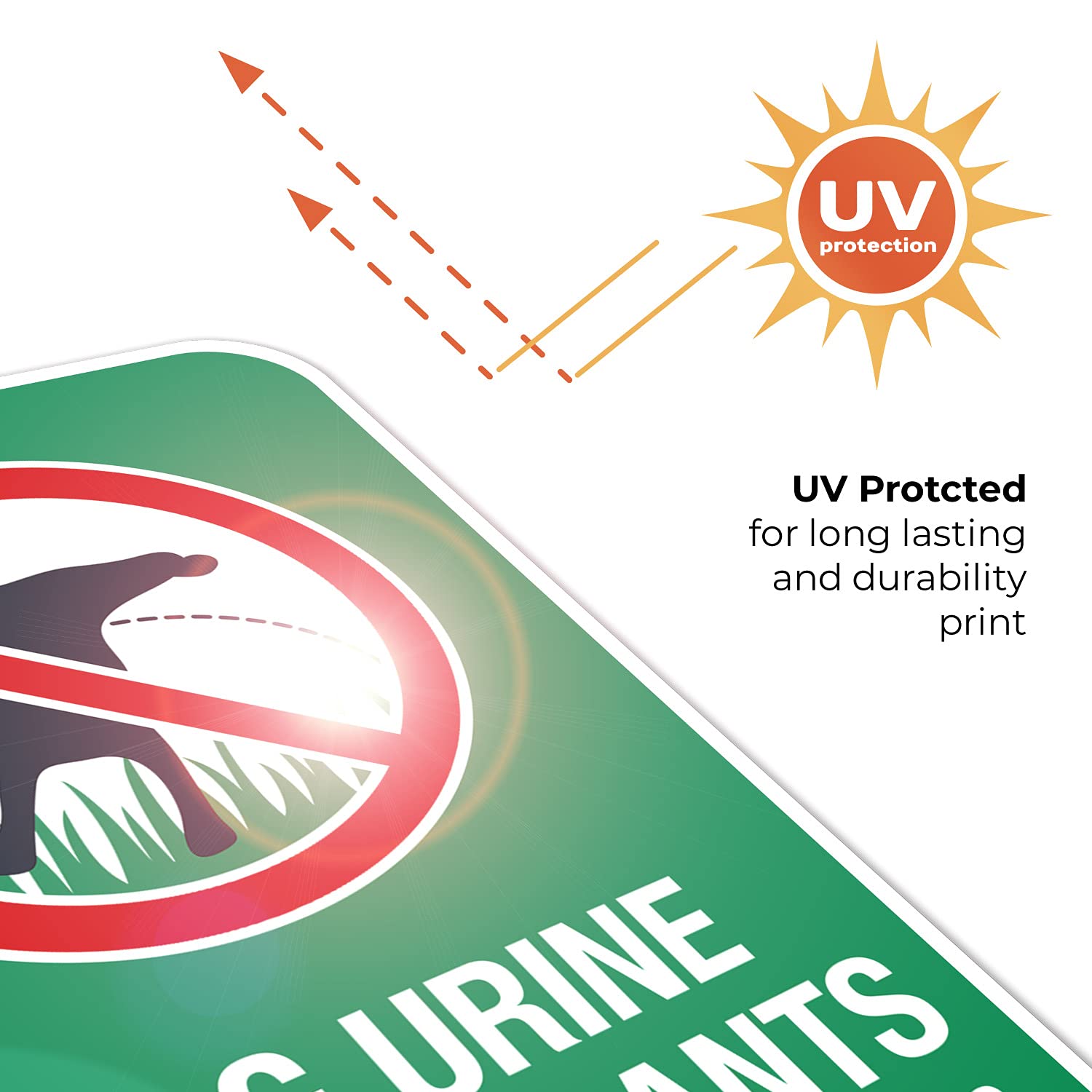 Dog Urine Kills Plant Please Curb Your Dog with Graphic 12x18 Inches, Rust Free .063 Aluminum, Fade Resistant, Made in USA