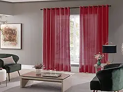 Cortina Roma Para Sala e Quarto 4,00 x 2,50 Admirare Cor:Vermelha