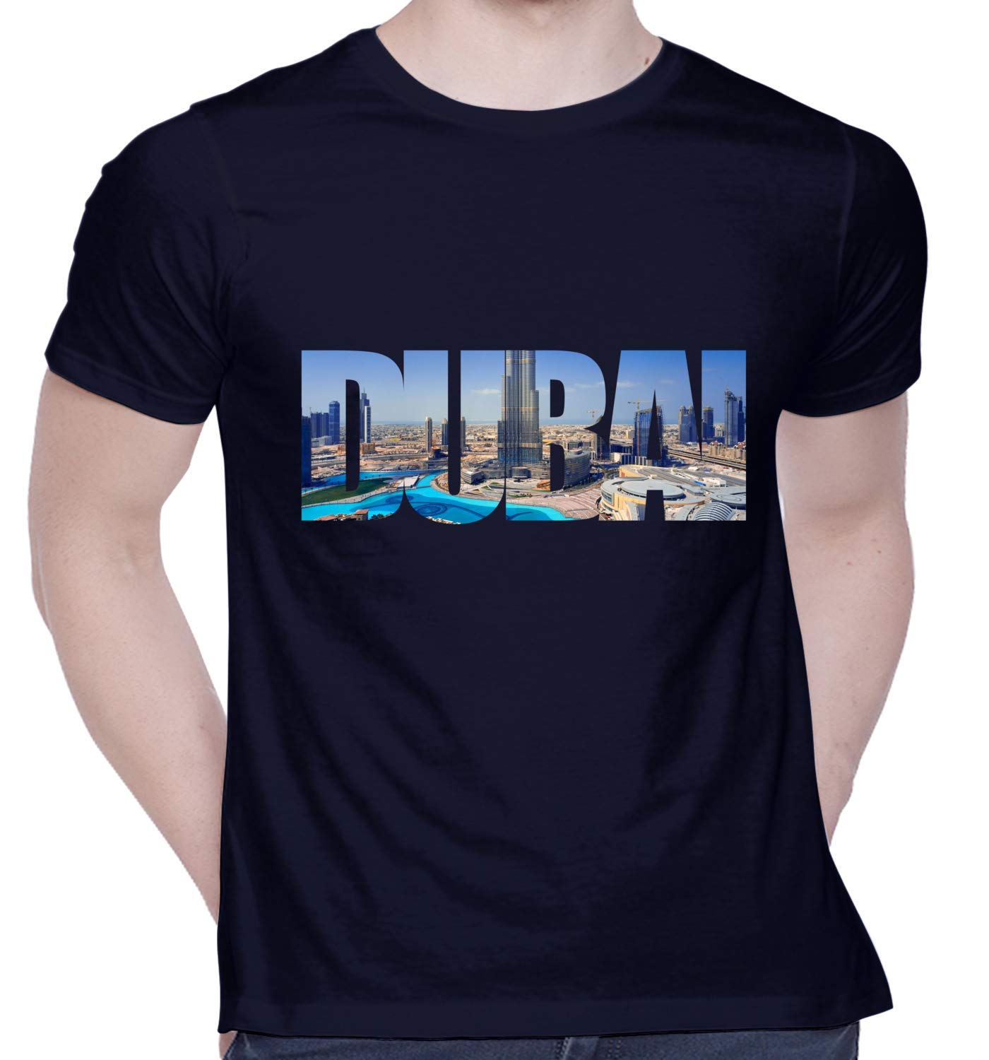 CreativiT Graphic Printed T-Shirt for Unisex Dubai Tshirt | Casual Half Sleeve Round Neck T-Shirt | 100% Cotton | D00741-4
