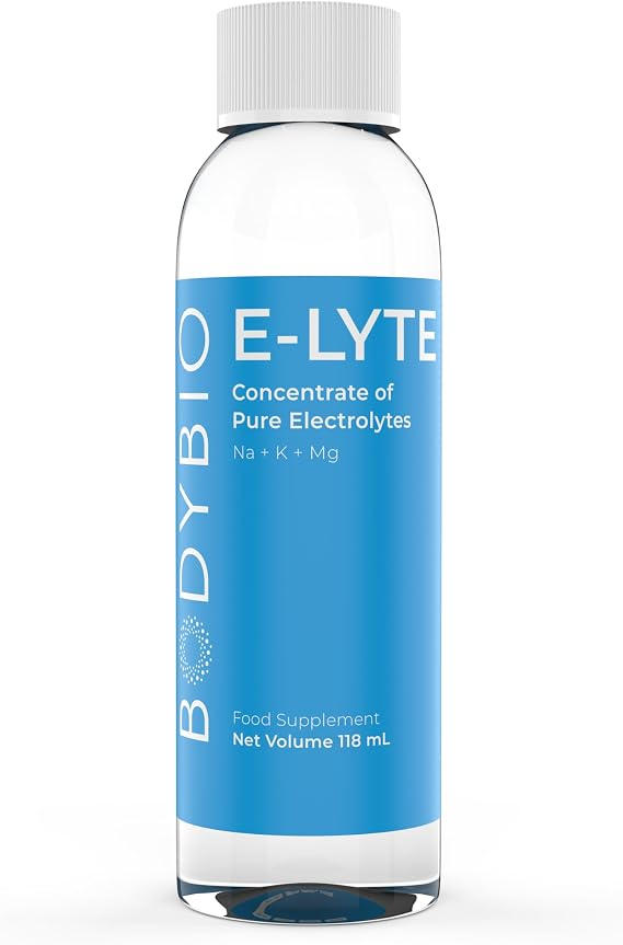 BodyBio e-Lyte - Liquid Electrolyte Concentrate for Clean Hydration, Energy & Cramp Relief - No Sugar, No Artificial Flavors, No Fillers, Keto Friendly
