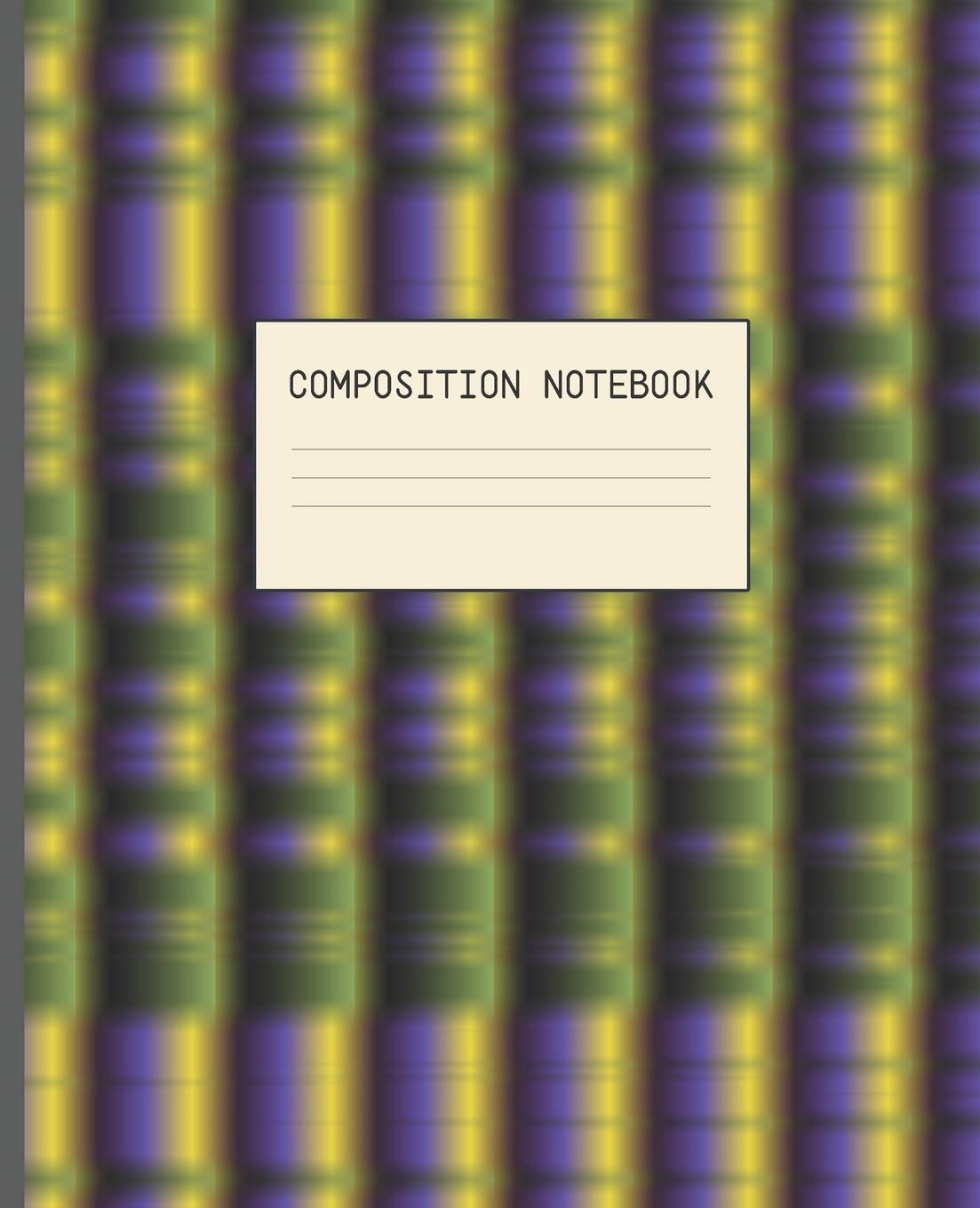 COMPOSITION NOTEBOOK: PURPLE AND YELLOW VAPORWAVE GEOMETRIC DESIGN COVER | 7.5 x 9.25" COLLEGE-RULED 100 PAGES | WORKBOOK, JOURNAL, COMPOSITION NOTEBOOK