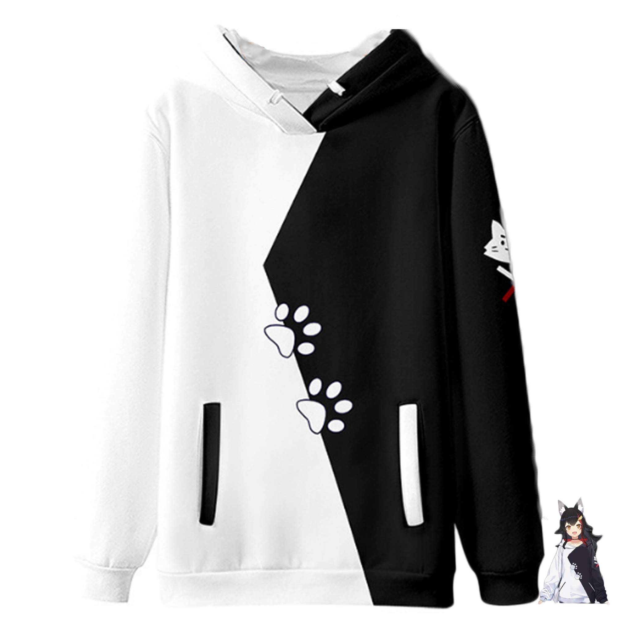 Season4U Halloween Cosplay Hololive Sweatshirt for Girl Women Gamers Okami Mio Hoodie 3D Printed Jacket