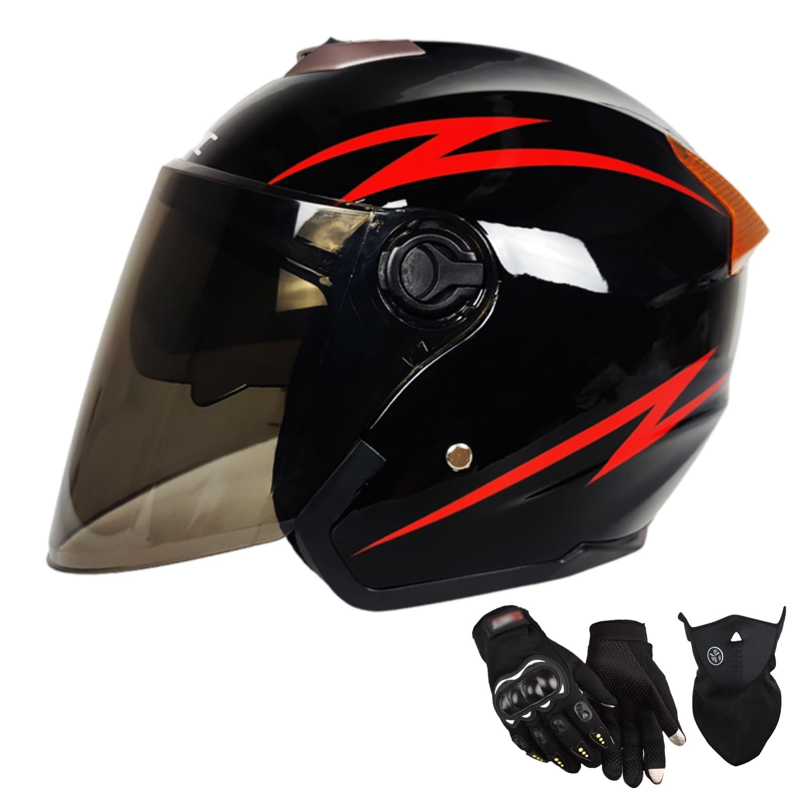 Kask motocyklowy, kask skuterowy, z podwójnym wizjerem, ECE 22.06, zatwierdzony otwarty kask motocyklowy dla mężczyzn i kobiet, kask motocrossowy