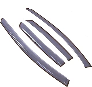 Tuningpros LWD2-174B Outside Mount Window Visor Deflector Rain Guard Light Grey, 4 Pcs Set Compatible With 2017-2018 Ford Focus Sedan - coolthings.us