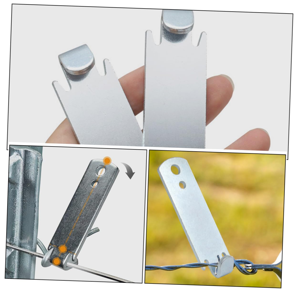 HANABASS 6pièces Tendeur De Câble Acier Inoxydable Outil De Fixation pour Corde Métallique Installation Facile sur Fences Agricoles Construction