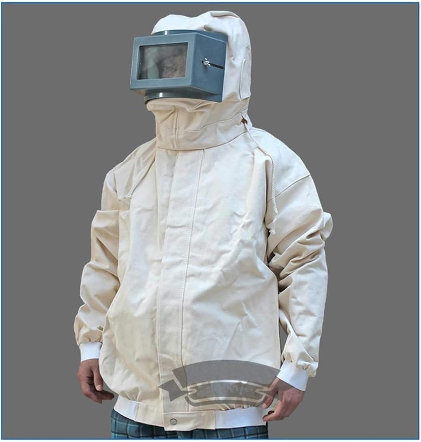 Mono protector for chorro de arena, traje protector contra el polvo for hombres y adultos con chorro de arena abrasivo for industria de lona, ​​para pintar y trabajar la madera,suministrada.