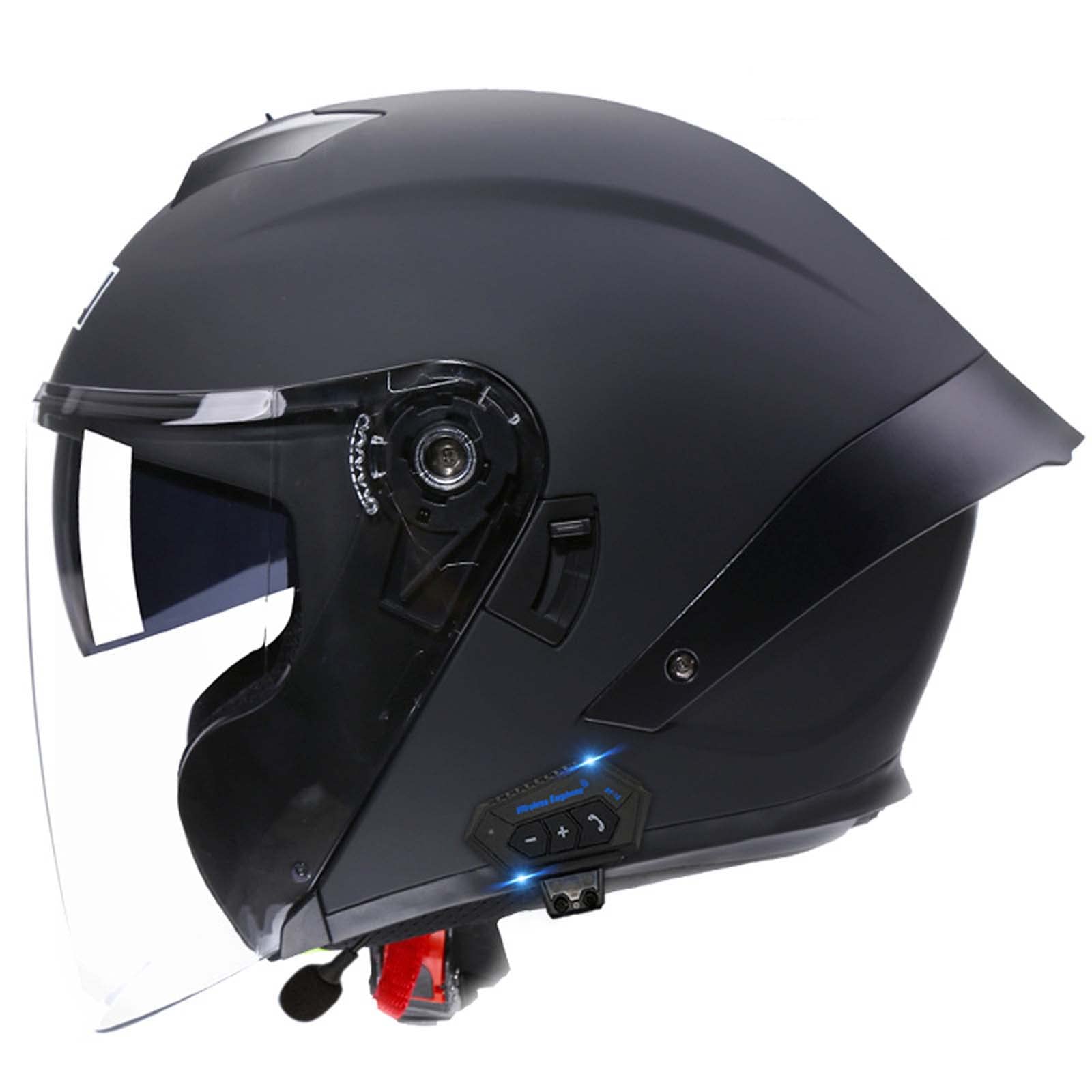 Altoparlante Incorporato Casco Jet Bluetooth Con Doppia Visiera