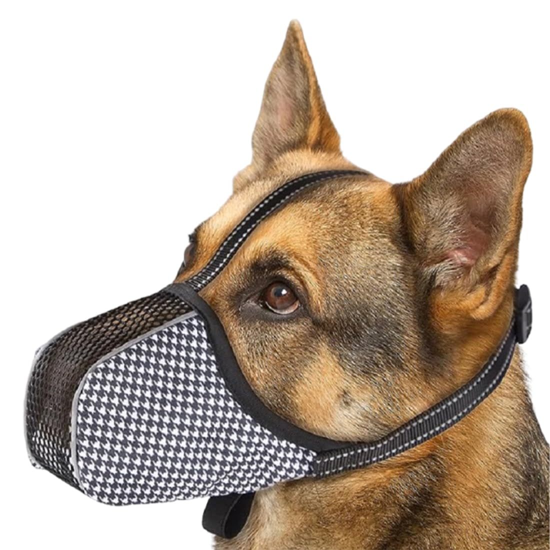 Bozal Anti Ingestas Ajustable, antimordeduras, ladridos, bozales de malla de aire suave, para Perro Suave Ajustables Corte de Uñas y Colirio, Evita Masticar, Alimentar y Morder, para Perros Medianos