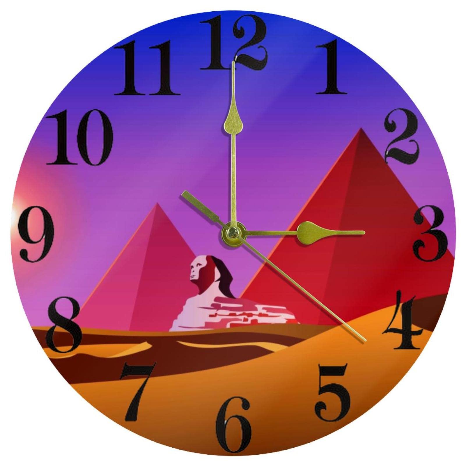 Horloge murale pyramide égyptienne au design soigné et mécanisme discret