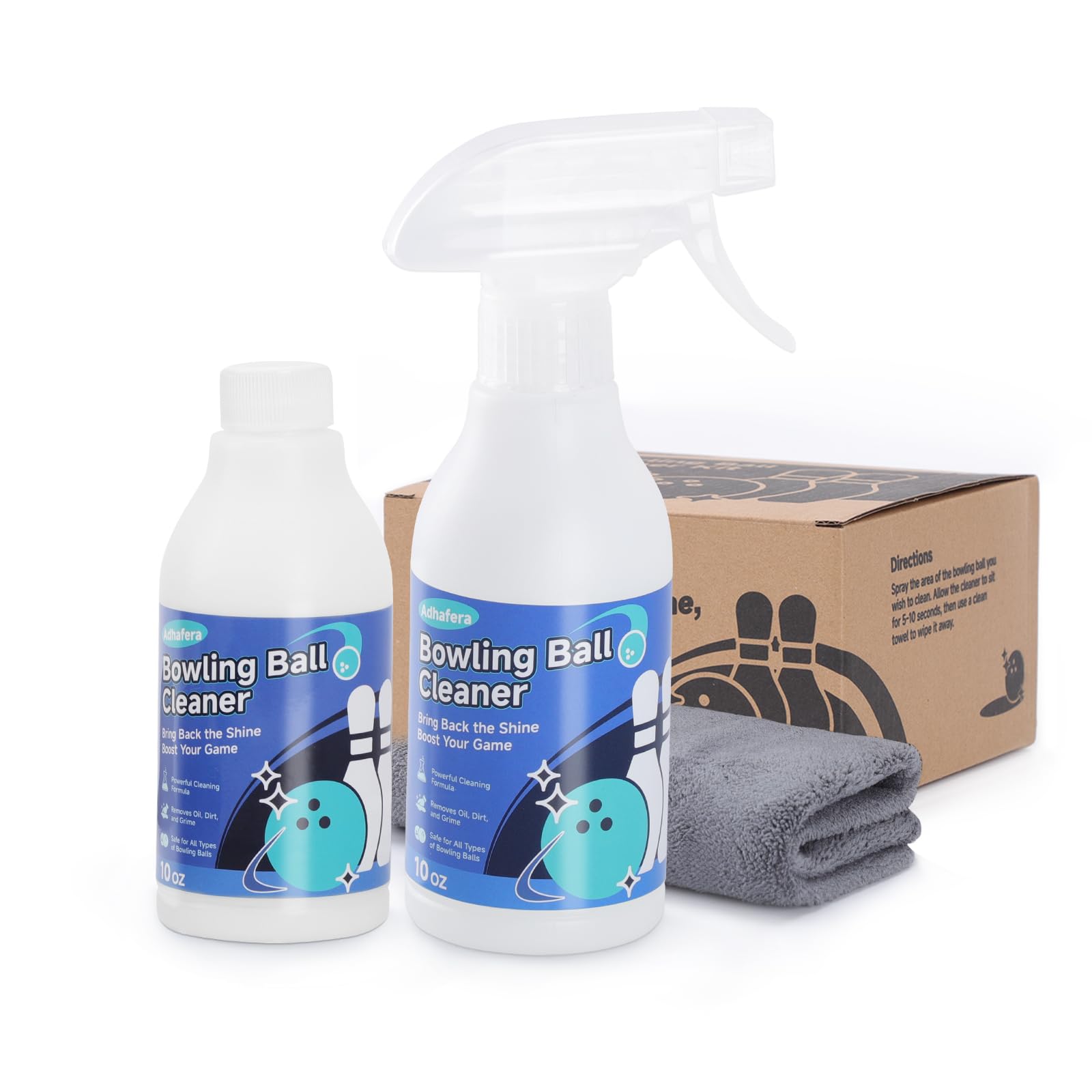 Adhafera Bowling Ball Cleaner, 2× 10oz Bowling Ball Cleaner Kit with 3 Spray Modes & Towel – Ideal Bowling Accessories Gift for Men and Women-image-13