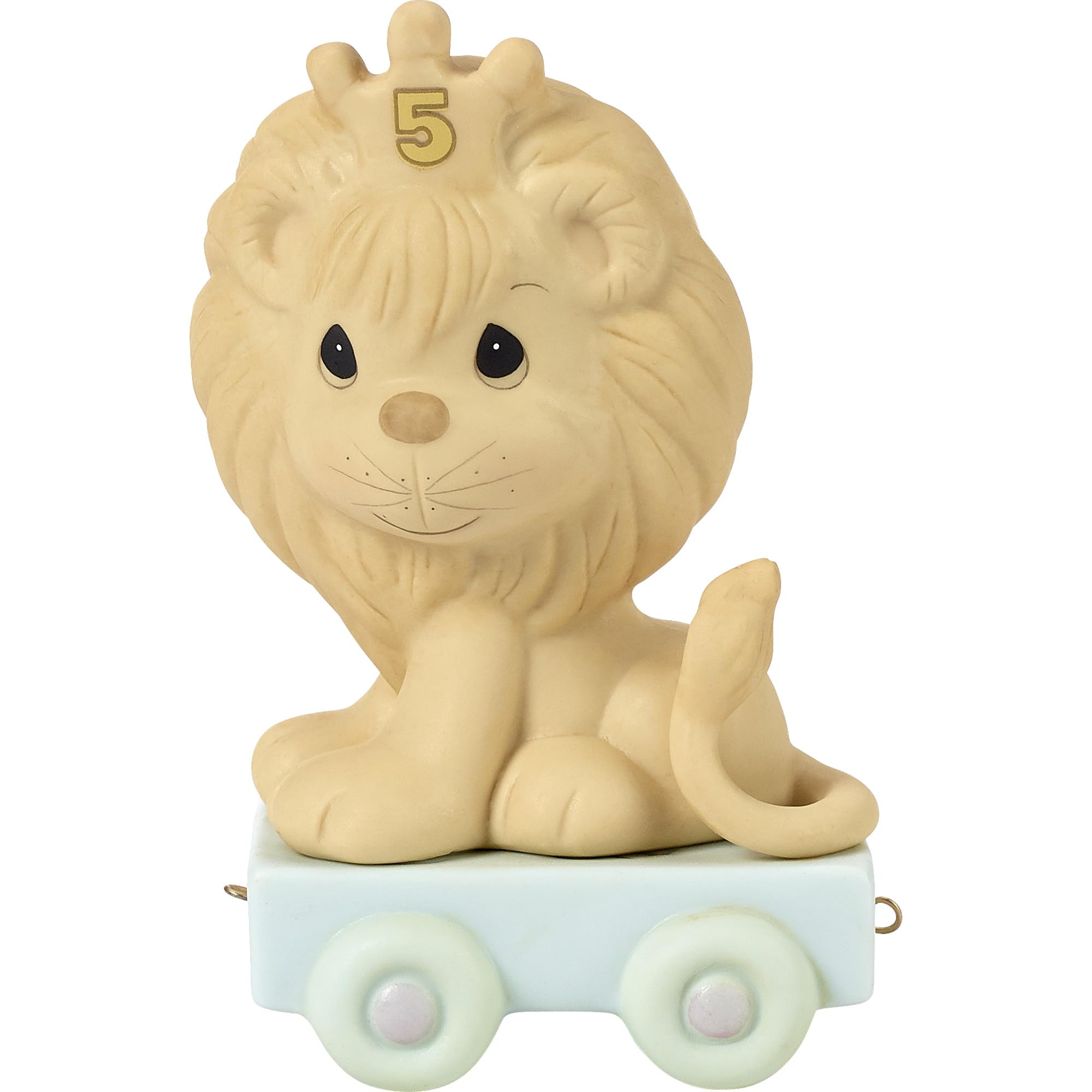 Precious Moments "Roaring Into Age 5" Birthday Train Figurine, Bisque Porcelain Collectible