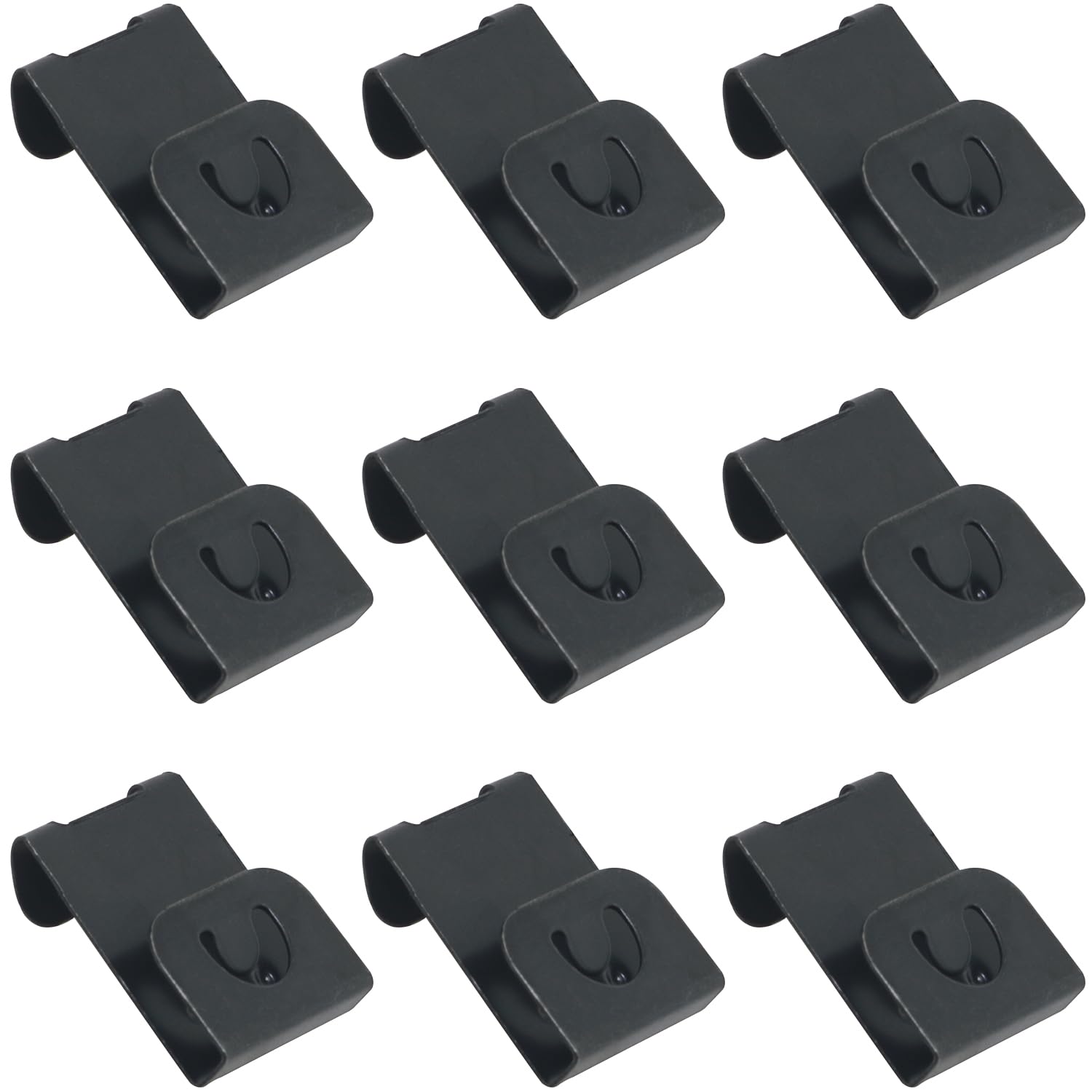 FMHXG 50PCS Picture Frame Invisible Nail Iron Hooks Plate Hooks Serrated Clips Back Panel Photo Wall Hanging Rack for Hanging Small Items Scrapbook Art Postcards Black