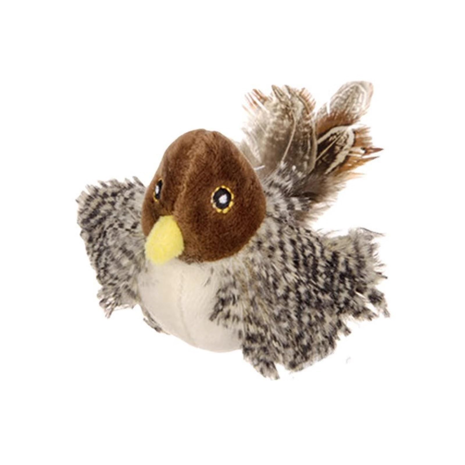 Jouet automatique pour chat moineau interactif à plume et son couineur pour chat d'intérieur