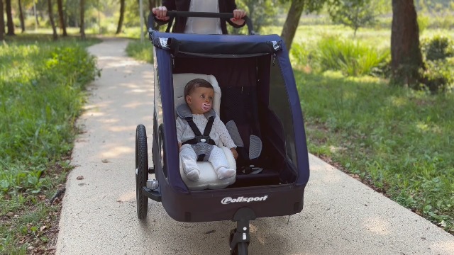 POLISPORT Mini Pelican All Weather - Réducteur Siège Bébé Sans Harnais 7-18 Mois, Respirant Chaud Polaire, EPS Anti-Choc Pour Remorque Poussette Vélo Cargo, Noir