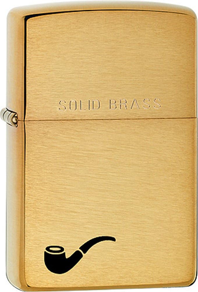 Genuine Solid Brass Pipe Lighter with Pipe Logo Zippo Lighter