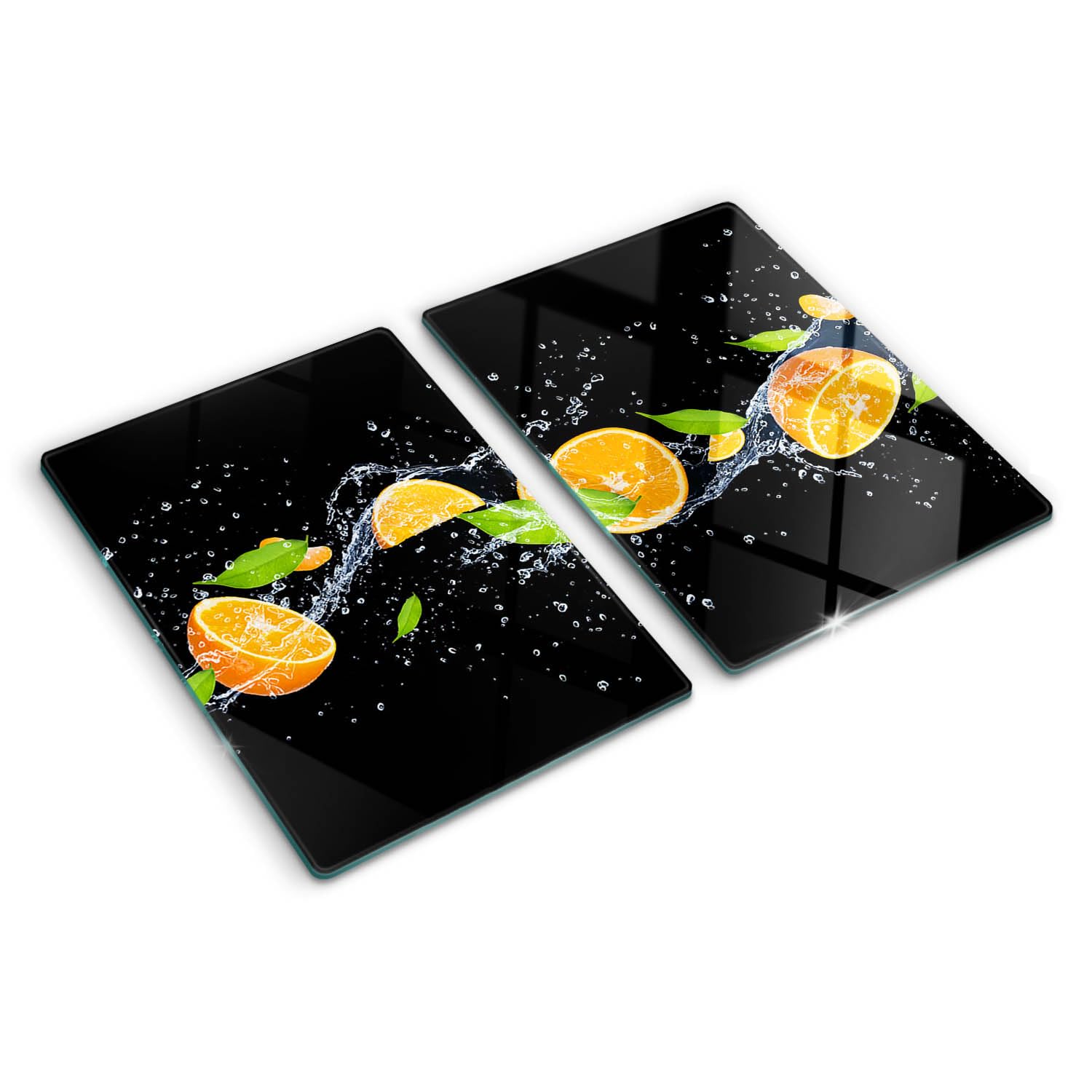 Planche de cuisine en verre contact alimentaire avec pieds antidérapants pour plan de travail