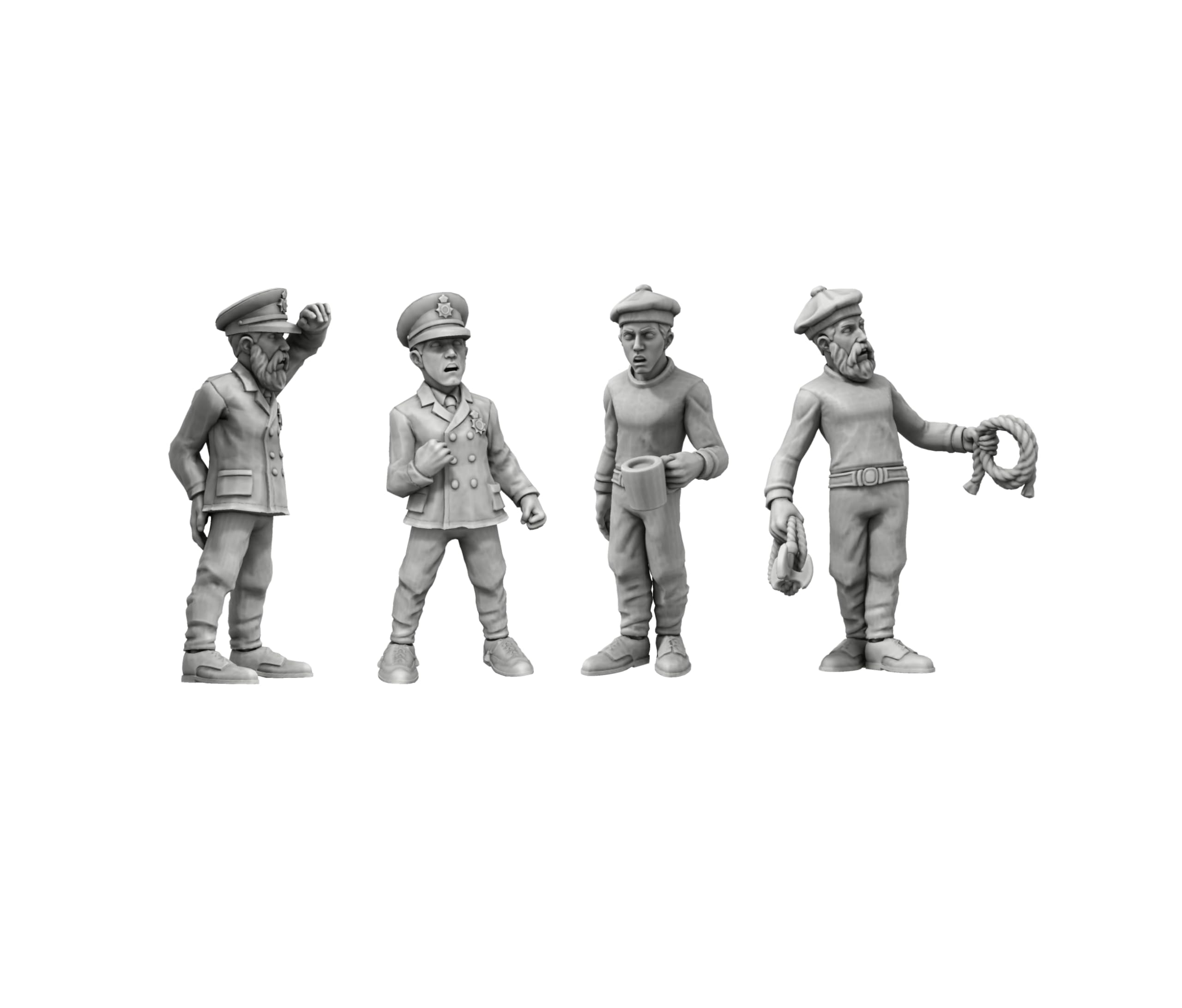 1:35 Model Sailors x 4 Resin Sailor Figurines for Model Ships  Highly Detailed 1/35 Scale Crew for RC & Static Model Boats  Premium Quality Miniature Sailors for Dioramas & Maritime Displays