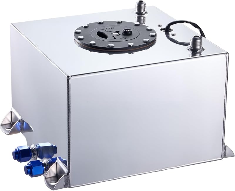 Tanque de combustível Fuel Cell EVIL ENERGY em alumínio 5 galões (18,93 L) com sensor de nível – Prata