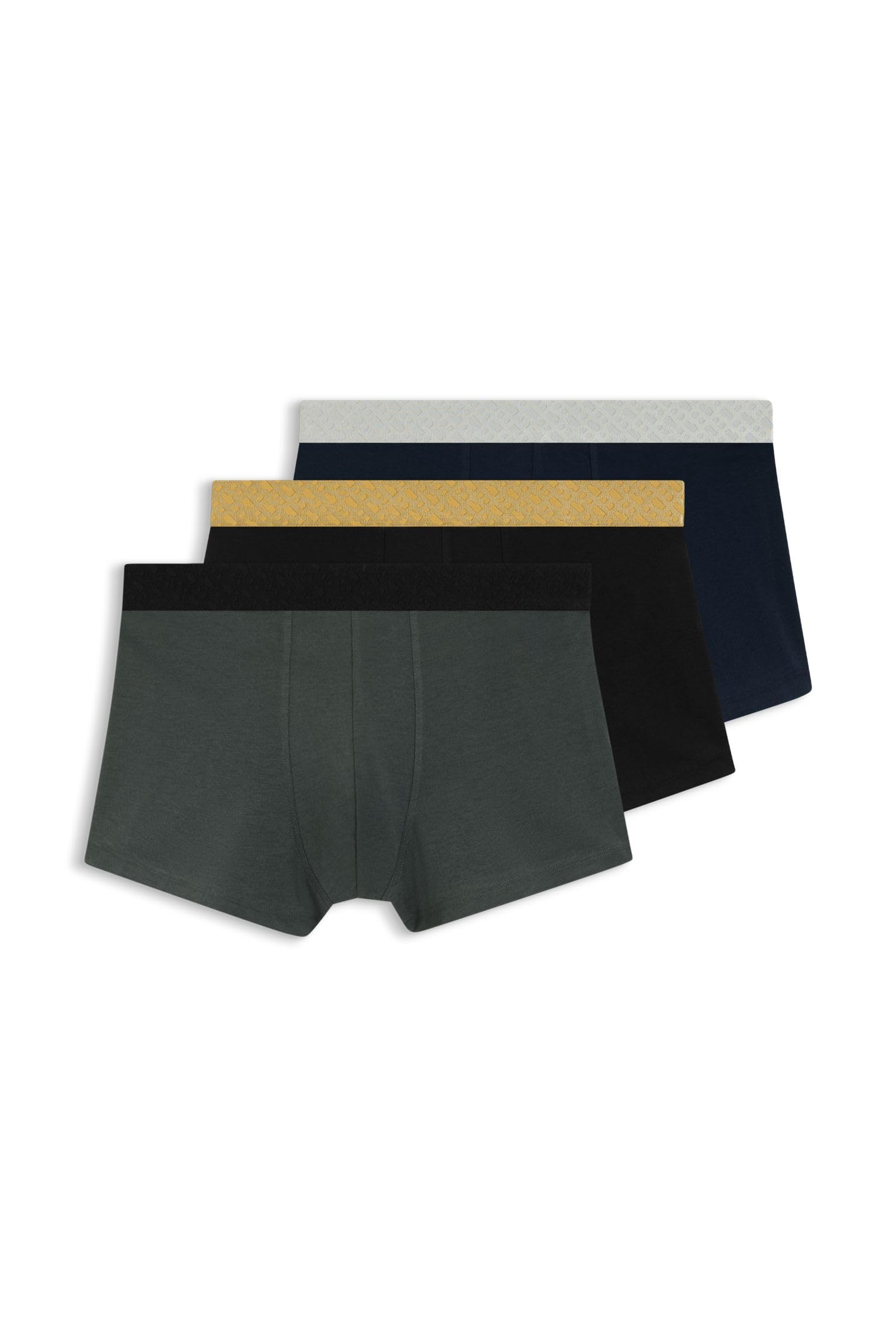 BOSS Herren Trunk 3P MetallicM G Eng anliegende Boxershorts aus Baumwoll-Mix im Dreierpack