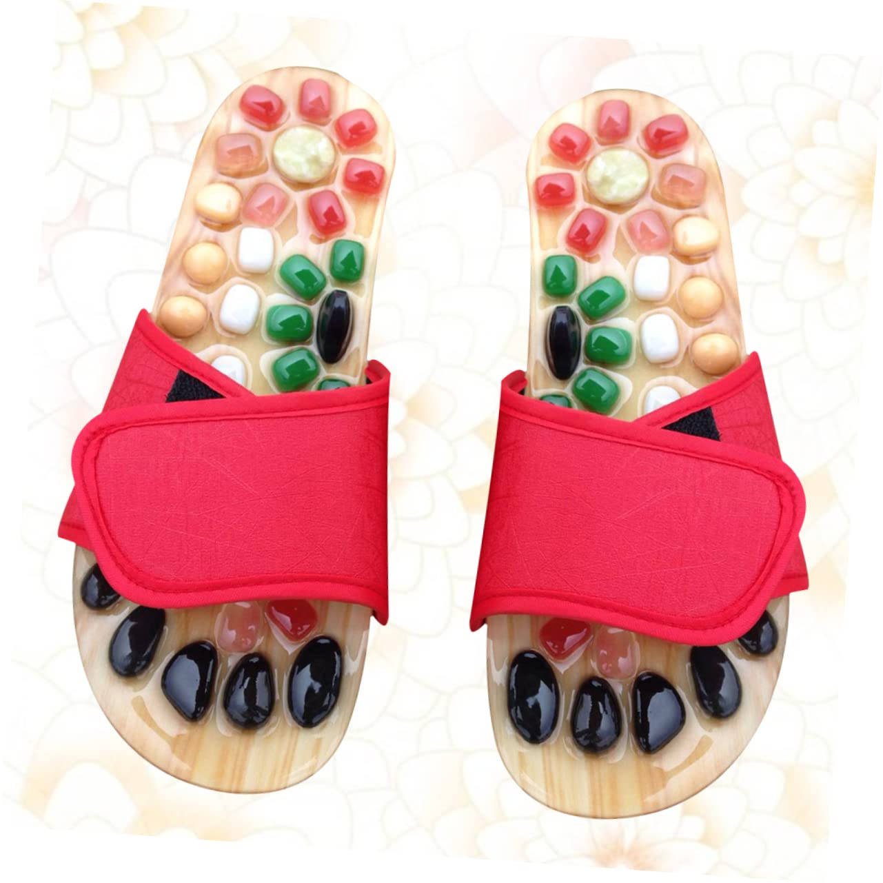 Akupressur Massage Sandalen Rot Größe 41-42 aus Pu Eva | Manuelle Fußmassage, Professionelle Fußmassage, Fördert die Blutzirkulation