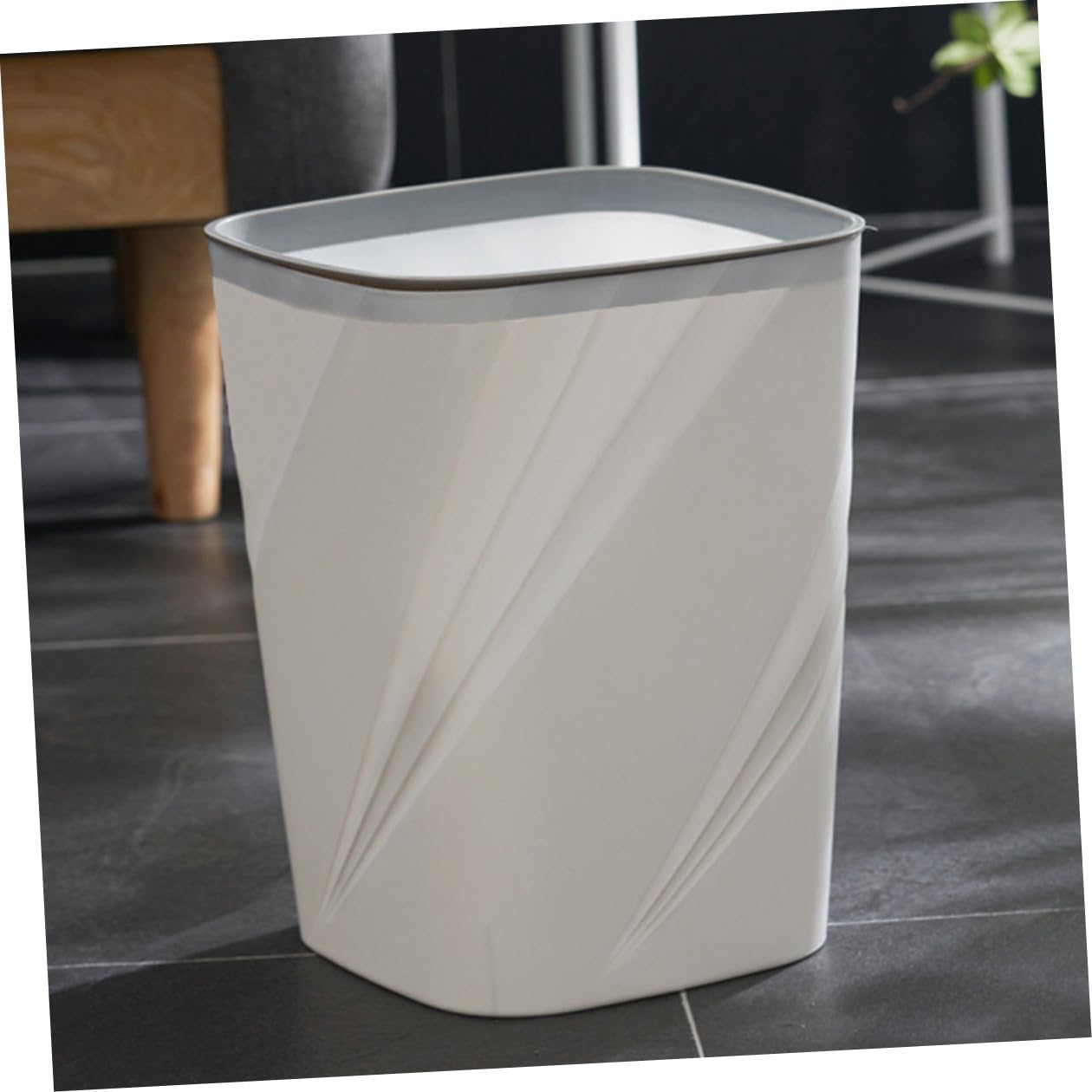 Homoyoyo Contenitore per Rifiuti da Ufficio 12l in Abs Cestino Multiuso per Carta e Rifiuti Domestici Design Semplice per Bagno, Cameretta e Sala Hobby
