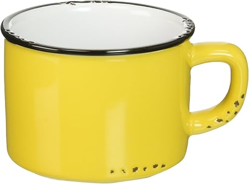 Abbott Collection - Taza de capuchino aspecto esmaltado color amarillo
