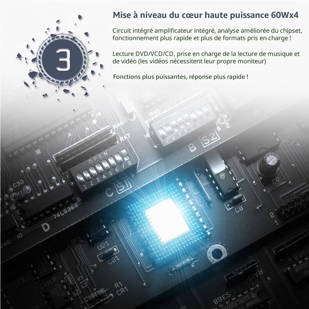 Autoradio Panneau détachable stéréo 1 DIN 12V Radio FM MP3 MP3 Bluetooth CD VCD Récepteur multimédia pour Voiture USB USB
