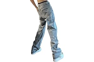 Gothic Men's Jeans: Unleash Your Urban Edge with Patch Crossbody and Distressed Details