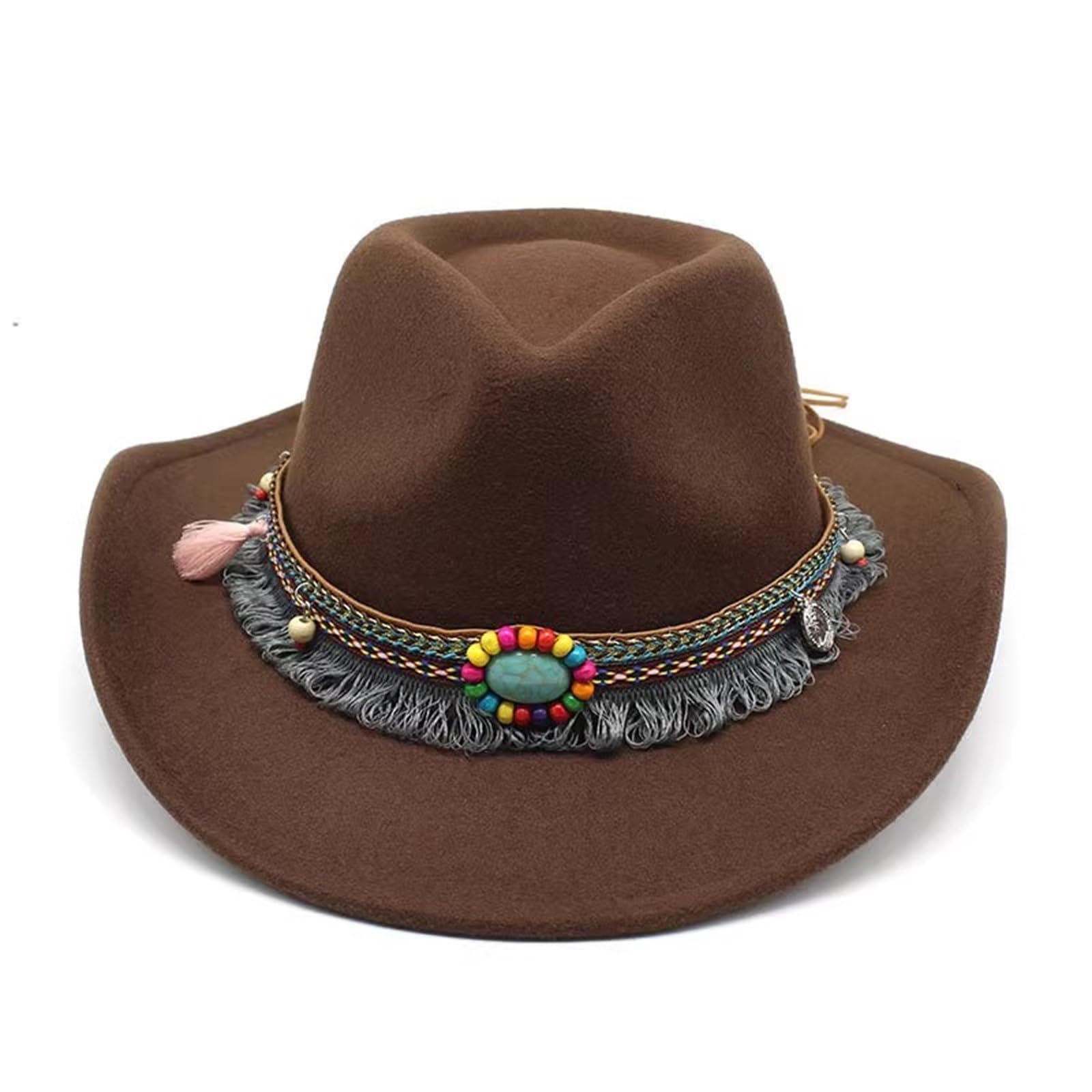 Cappello da Cowboy Cappello da Cowboy Occidentale Bombetta in Tweed Viaggio all'aperto per Uomo e Donna