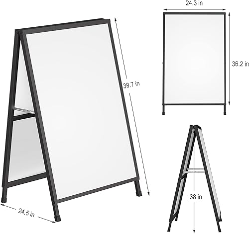 Miniatura 2 de Relx Soporte para letreros de marco para sándwich al aire libre, 24 x 36 pulgadas, letreros de acera para negocios al aire libre, solo soporte