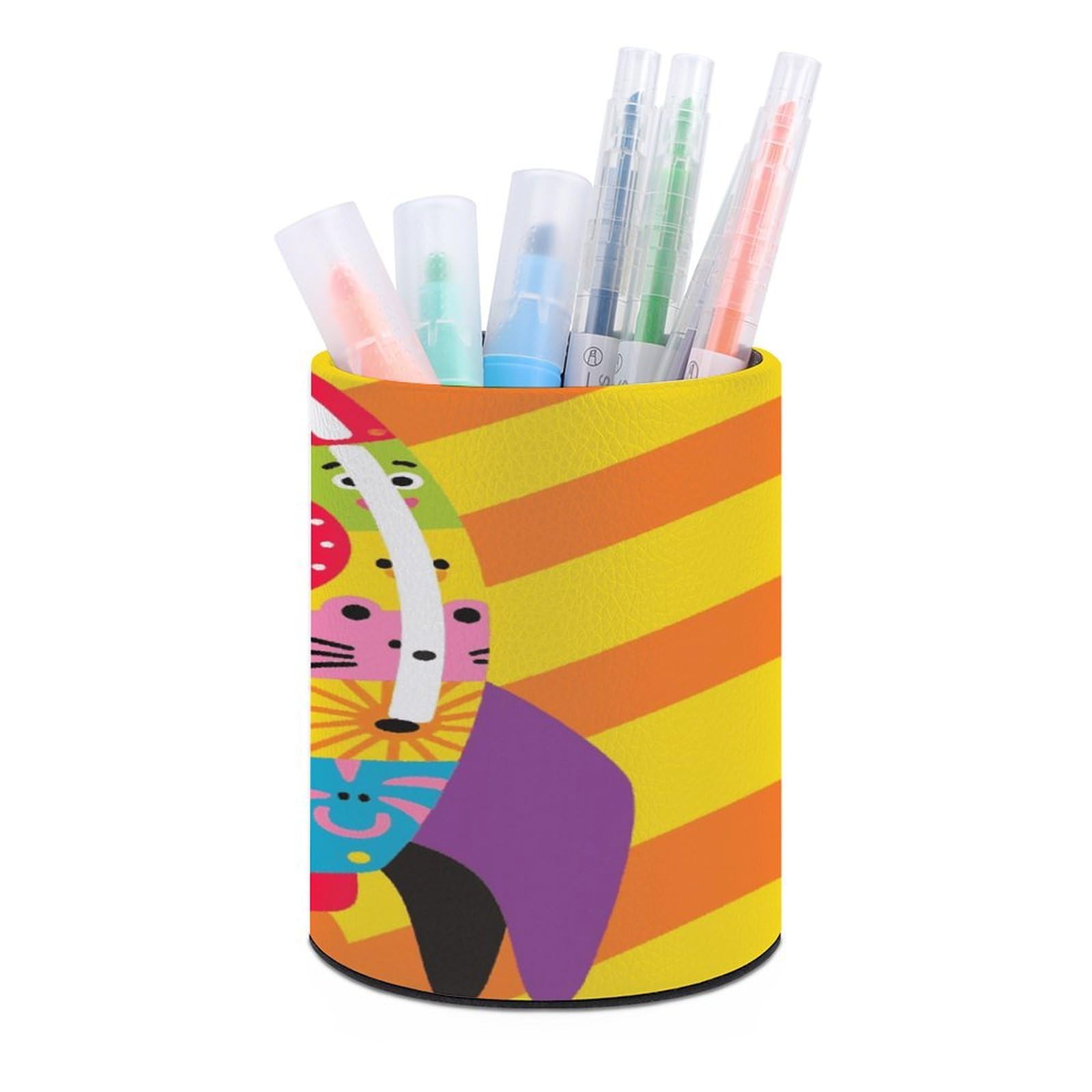 VstaDank Rocket Pen Holder Round Pencil Holder for Desk Organizer PU Leather Pencil Cup Makeup Brush Holders Modern Pen Cup Large Pen Organizer for Office Home Ideal Gift