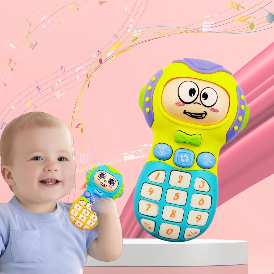 PLUSPOINT Baby Telephone Toy for 1-3 Year Olds with Light & Music - Role-Play Fun & Learning Toy Phone for 6-36 Months Toddlers,Multicolour 4