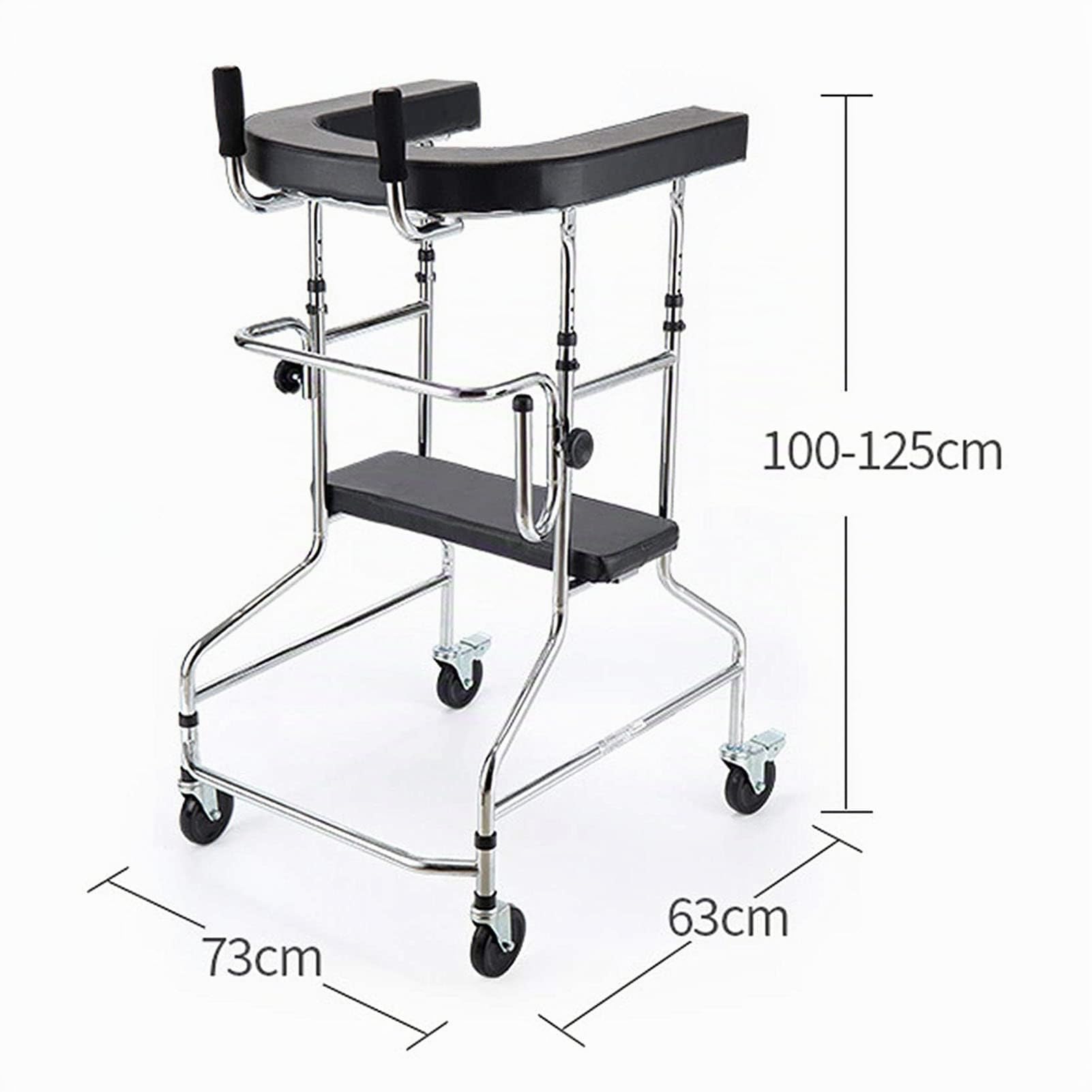 Rollator Walker mit Armlehnen Stützpolster - Gehhilfe für aufrechte Haltung im Alter, höhenverstellbarer Rollator mit 4 Rädern und aufrechter Haltung