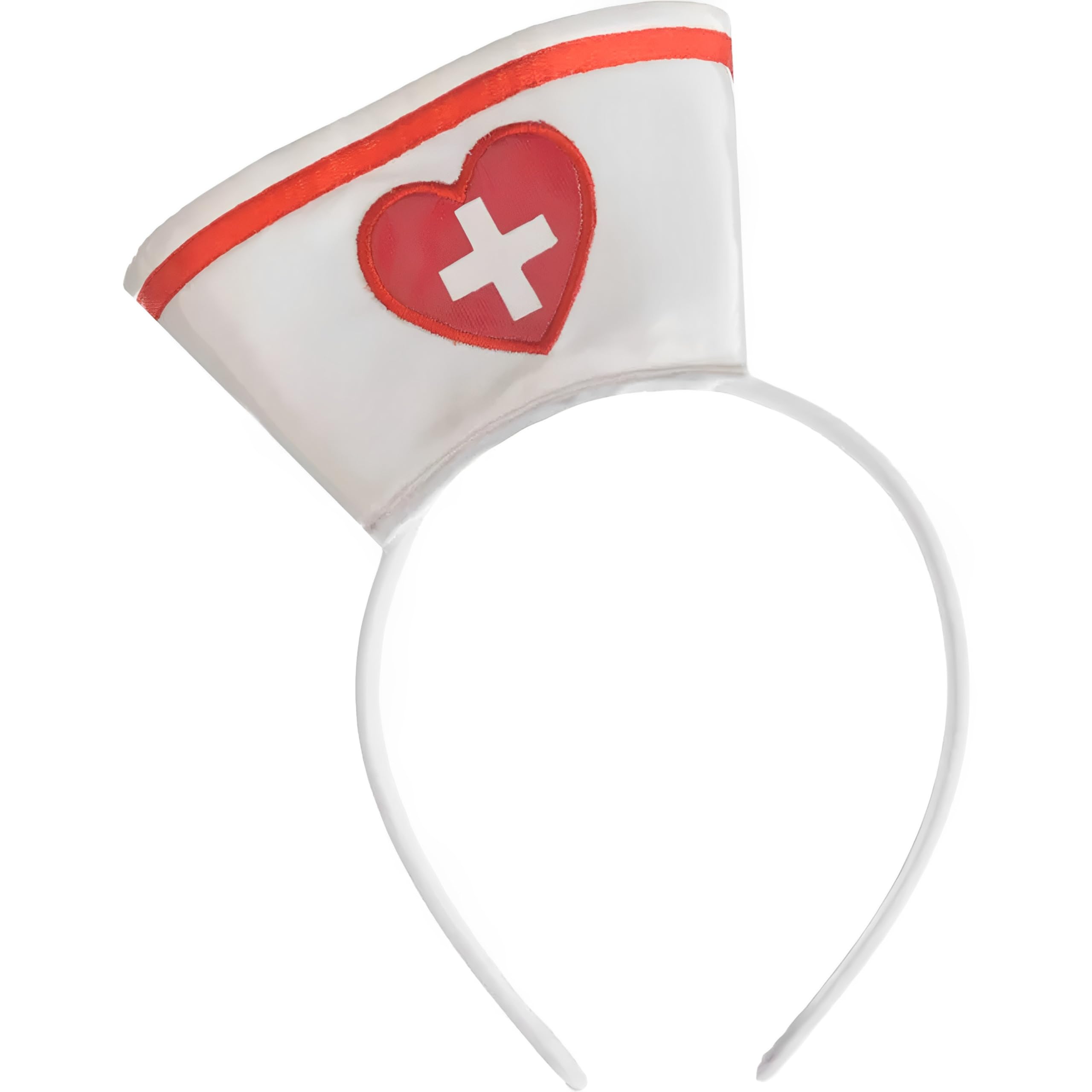 Nurse Beanie White design with Heart, Band-aid and red, clear, black rhinestone Embroidered Cuffed Beanie | Heart Beanie – DSY Lifestyle main image 3