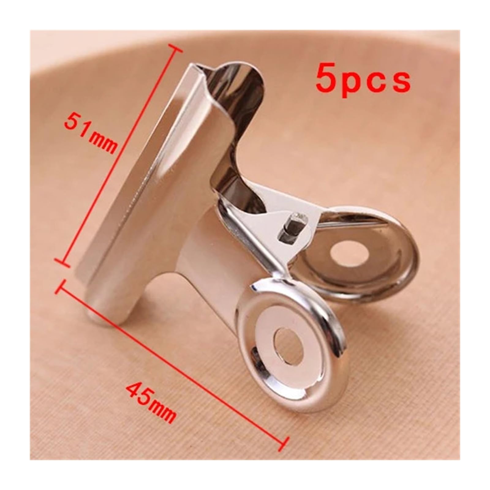5 Teile/satz Metall Büroklammer 20 29 38 51 62 73mm Foldback Binder Clips Silber