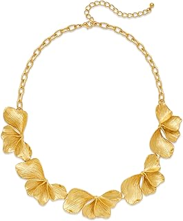 Chunky Statement Necklace for Women Boho Vintage Flower Necklaces Trendy...