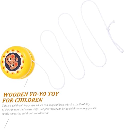 Miniatura 4 de Vaguelly 2pcs Wooden Yo-yo Children Yo-yo Plaything Kid Toys Out Door Toys Wood Yoyo Toys for Kids Toys for Infants Kids Playset Outdoor Wooden