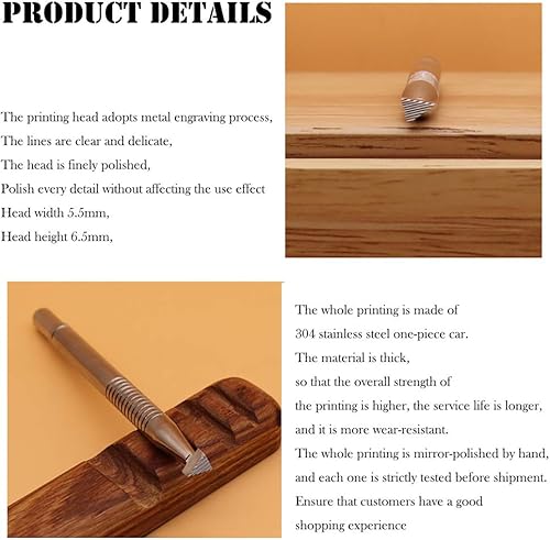 Miniatura 3 de Herramienta de estampado de cuero de acero inoxidable 304, herramientas profesionales para sellar bordes de cuero, perforación, bricolaje