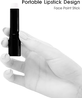 BADCOLOR White Face Body Paint Eye Black Stick for Adults Children Softball Football Baseball Sports , Non-Toxic Hypoallergenic for Halloween SFX Makeup Cosplay Skeleton Clown Costume Parties