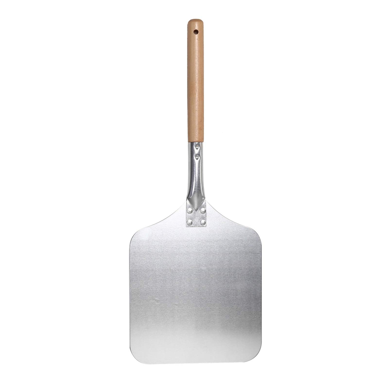 Obieraczka do pizzy, łopatka do pizzy długość 58 cm drewno aluminium obieraczka do pizzy mała kwadratowa łopatka do podnoszenia pizzy łopatka do pizzy łopatka do ciasta kuchnia pieczenie ciasta szer